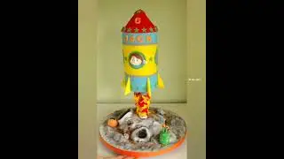 3D Rocket cake tutorial | Spaceship cake | Gravity defying rocket ship cake | Sculpted rocket cake