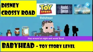 Disney Crossy Road Game - Toy Story Level - Baby Head Gameplay - Creeping in Dark Avoid Scud
