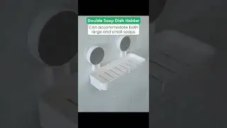 Self-Adhesive Wall Mounted Double Soap Holder &ndash; Removable Drain Tray for Bathroom & Kitchen