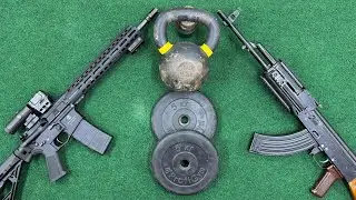 Schmeisser AR15 M4FL 223 Rem vs Вепрь КМ ВПО 136 7,62x39. #оружие #ak47 #gun #ar15