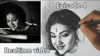 Keerthy Suresh Pencil Drawing Real Time Video Part 4 | Mahanati Movie | Live Art Chennai