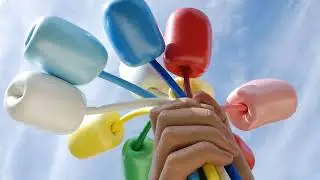 Bouquet of Tulips is a metal sculpture by American artist Jeff Koons, 2019. Paris France