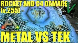 Metal Vs Tek | Rocket And C4 Damage Test [v.255] | PVP | Ark: Survival Evolved