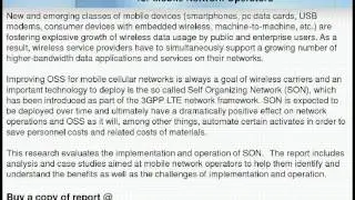 Self-organizing Networks Market (SON) - Mobile Network Operators Analysis and Case Studies