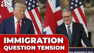 ИРОНИЧНАЯ УЛЫБКА СТАРМЕРА, когда журналист просит Трампа дать совет по вопросам иммиграции