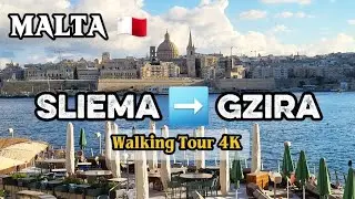 Malta 🇲🇹  Walking Tour 4K | Sliema ➡️ Gzira | Winter in Malta 18&deg;C 🌞