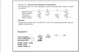 Computing Equivalent Units - Weighted-Average Method