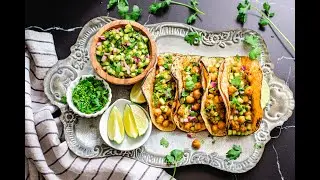 Chana Masala Tacos with Cucumber Salsa