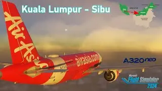 MSFS 2024 auf XBox S - Inibuilds A320neo - AirAsia 5878 - Kuala Lumpur ✈️ Sibu (WMKK-WBGS)