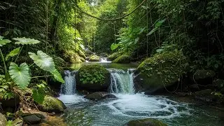 River Flow & Forest Birds Chirping | Gentle Nature Sounds ASMR for Sleep & Meditation