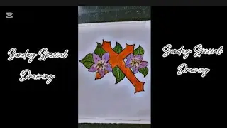 //Sunday Special Video//Cross Drawing with floral work//Easy drawing//