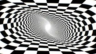 Inside Twisted Black And White Checkerboard Optical Illusion Tunnel 4K Background VJ Video Effect