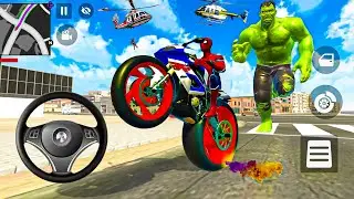 🦚Indian Thift Simulator 🥰Spiderman Became Escape From Hulk 🌟Car 3D Game🎊 Lot's of Police Car Android