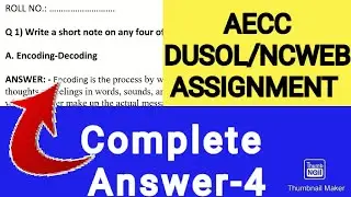 AECC English Assignment Answers-4  | DUSOL/NCWEB | @studywithus