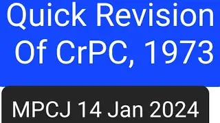 CRPC 1973। MPCJ Examination। Quick Revision @laweasyclasses  #barexam #aibe #barexamprep