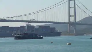 Container Ship 《VARANYA BHUM》Crossing the Tsing Ma Bridge in HK 20260109_C0007