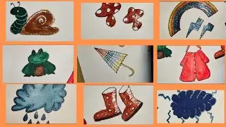 EASY RAINY SEASON DOODLE DRAWING | HOW TO DRAW RAINY SEASON DOODLE #RAINY #EASY DRAWING 