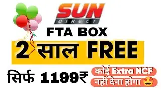 Sun Direct HD FTA Box with 2 Years Free Pack at 1199₹ 🎉| No Extra NCF on Pay Channels
