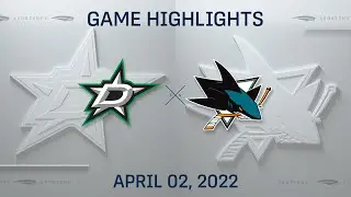 NHL Highlights | Stars vs. Sharks - Apr. 2, 2022