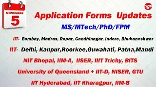 Winter Admissions | Weekly Updates 5 Nov | MS | Direct PhD in IITs in Winter | IITs winter admission