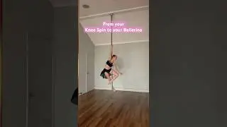 Knee Spin- Ballerina Beautiful Pole Dance Transition Spinning Pole #spinningpole #gracefully #shorts