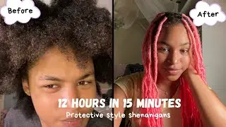 Watch me install long pink faux locs 🌸 Protective Style Shenanigans
