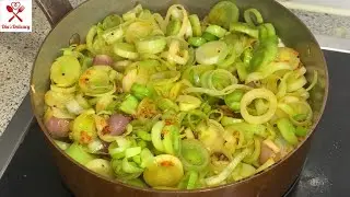 Make leeks in Indian style (Kathyawadi style) Suisse vegetable in Indian way… Try this once and love