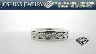 14K WHITE GOLD LEAF WEDDING BAND 5MM WG-650