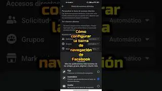 C&oacute;mo configurar la barra de navegaci&oacute;n de Facebook #shorts #facebook #redessociales