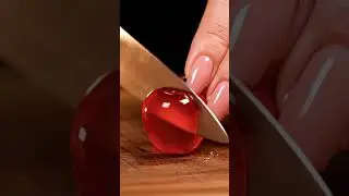 ASMR Slicing a Miniature Jelly Glass Apple | Ultra Realistic Glass Fruit Sounds