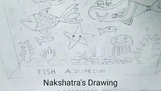 Fish acquairium Drawing | how to make a fish tank | easy way to draw fish tank | Fish Tank Drawing
