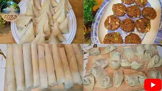 Ramdan Preparation #Freeze Iftar Special Snacks Recipes #chickensamosa #beefkabab #springroll#wontin