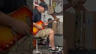 Jason Cale testing the new guitar. #Guitars #guitarshop #luthier #luthiery  #guitar #electricguitars