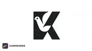 Negative Space Letter K Pigeon logomark design process credit: @anhdodes - Anh Do - logo designer