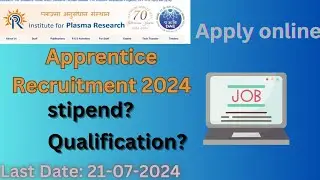 IPR Apprentice Recruitment 2024 Apply online