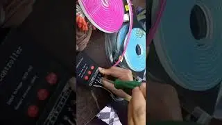 تجربة الليد نيون وتغيير الاضاءة بالكنترول RGB