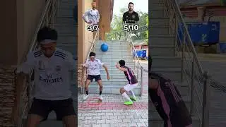 Messi&rsquo;s gym ball bounce vs Ronaldo&rsquo;s ring squat challenge Who&rsquo;s got the better control?⚽️#football