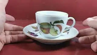 Vintage Royal Worcester China Evesham Cup And Saucer