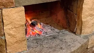 Unwinding by the fireplace after a long day.