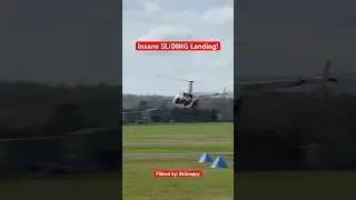 High Speed R22 Helicopter Sliding Landing #robinsonhelicopter #aviation #r22 #helicopter #landing