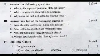 fa biology guess model paper class 9 | biology fa test sample paper | formative assessment biology