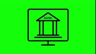 Animated Internet Banking Icon on Green Screen With Pop-up Sound
