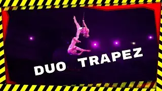 Circus.Two girls trapeze aerialists gym #circus #trapeze #gymnasts #airduo #цирк #马戏团 #трапеция