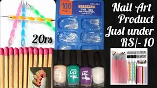 nail art products under rs10only cutter 🔪, tape ✳️, fake 💅, buffer, stamp  #youtube #vlog #products