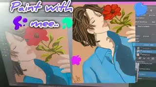 My messy art style....paint a boy with a flower| #art