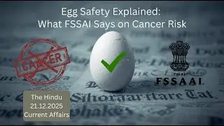 Current Affairs | UPSC | Eggs Safe to Eat: FSSAI Debunks Cancer Risk Claims | The Hindu | Explained