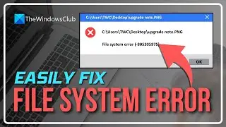 Fix File System Error (-805305975) in Windows 11/10