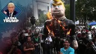 Protestan contra Trump en la embajada de EU en M&eacute;xico