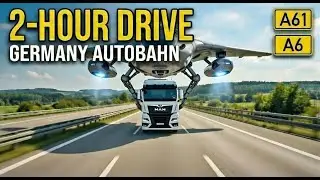 2-Hour 4K Drive: Germany Autobahn A61 to A6 (Kochertal Viaduct) 🇩🇪 Truck POV