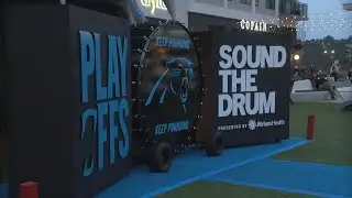 Carolina Panthers fans celebrate playoff birth ahead of wild card matchup against Los Angeles Ram...